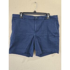 Vintage Lauren Ralph Lauren Bermuda Cotton Shorts, Navy Blue, Size 14